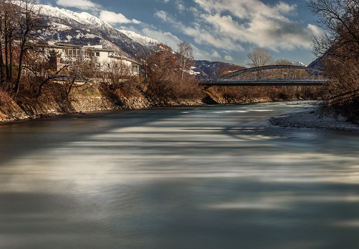 Draubrücke bei Lienz im herbstlichen Winterkleid